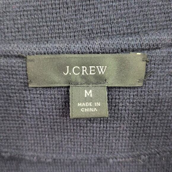 J Crew Cecile Relaxed Sweater Blazer Navy Blue Medium Wool Blend Cardigan Preppy - Picture 3 of 10